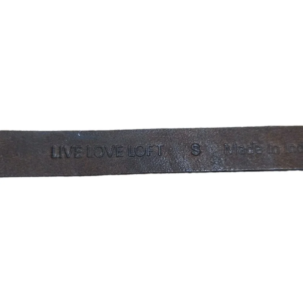 Live Love Loft Womens S Brown Leather Pink Floral Skinny Belt Y2K Boho